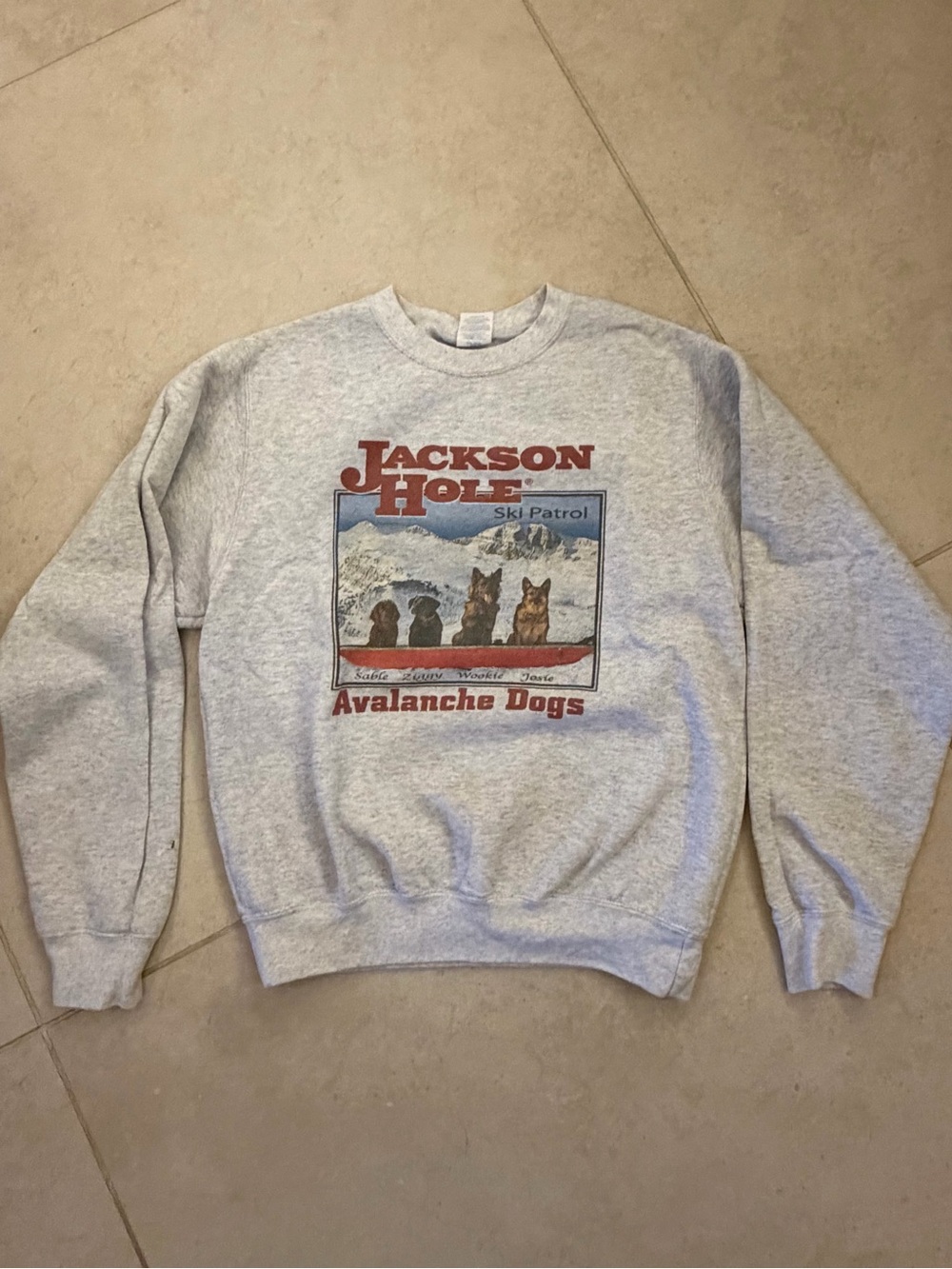 Jackson Hole Avalanche Dogs Crewneck Sweatshirt - Gray